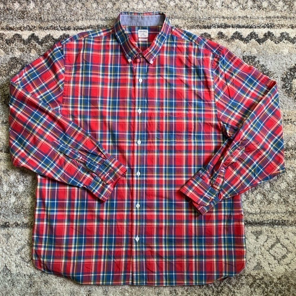 Bonobos Standard Fit Red Plaid Button Down XXL